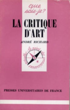 La critique d'art - couverture livre occasion
