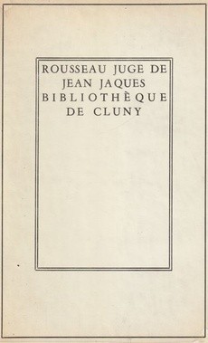 Rousseau Juge de Jean Jaques - couverture livre occasion