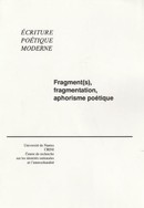 Fragment(s), fragmentation, aphorisme poétique - couverture livre occasion